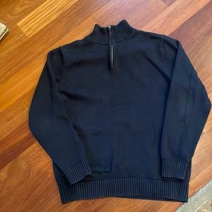 Men’s large/tall LLBean 1/4 zip blue sweater great condition